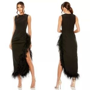 Mac Duggal Feather Wrap Dress Size 4 (Small) NWT